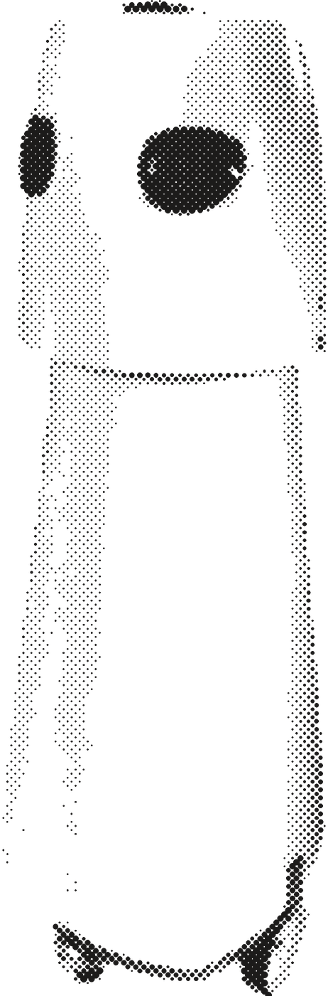 ERO, a tall white robot with a rounded head and red LED-matrix eyes