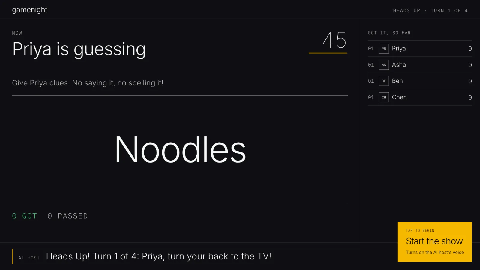 Heads Up on the TV