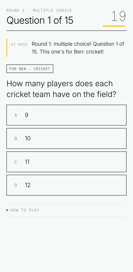 Quiz Night on a phone
